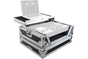 PROX LIVE PERFORMANCE GEAR ProX Flight Case For Roland DJ-707M Digital Controller With Laptop Shelf - Silver on Black Design - XS-DJ707 LT