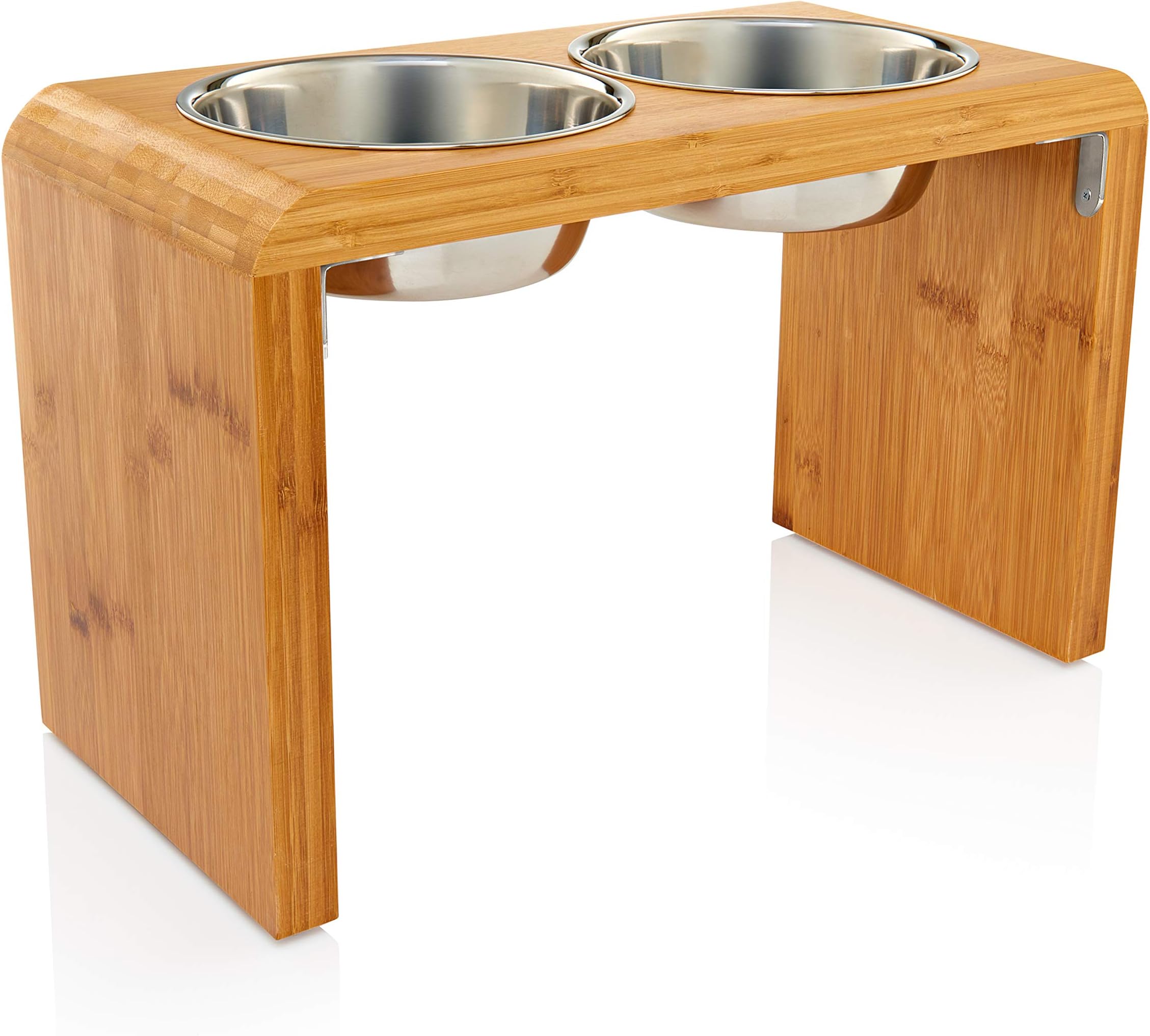 Pawfect Pets Large 12" Tall Elevated Dog Pet Feeder Large Raised Dog Bowl Stand- Includes 4 Stainless Steel Bowls