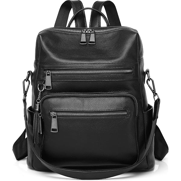 Piel Black leather Drawstring Front Pocket mini backpack TOP FLAP DRAWSTRING BACKPACK – Piel Leather main image 3