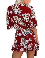 Relipop Women's Summer Romper Floral Print V Neck
