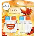 Febreze Plug In Air Freshener, Odor-Fighting Scented Oil Refill, Air Fresheners for Home and Bathroom and Kitchen, Long Lasting for Strong Odors, Crisp Fall Breeze Scent, 0.87oz Refills, 2 Count