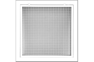 HVAC PREMIUM 20" x 20" Cube Core Eggcrate Return Air Filter Grille for 1" Filter - Aluminum - White [Outer Dimensions: 22.5" x 22.5]