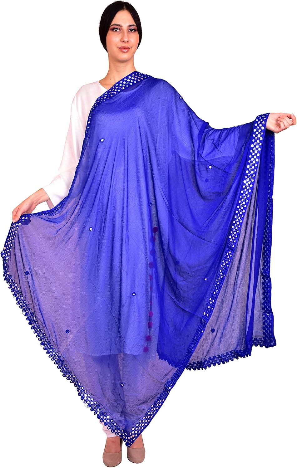 royal blue chiffon shawl
