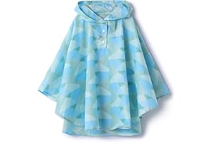 Spmor Kids Rain Poncho Hooded Jacket Rain Coat