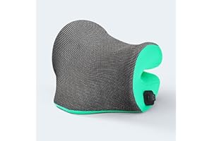 FAMEDIO 3s Heated Neck Stretcher for Neck Pain Relief, Graphene Heating Pad, Odorless Neck Cloud Cervical Traction Device, Pillow for Neck and Shoulder, TMJ Migraine Muscle Tension Relaxer (Jade Green)