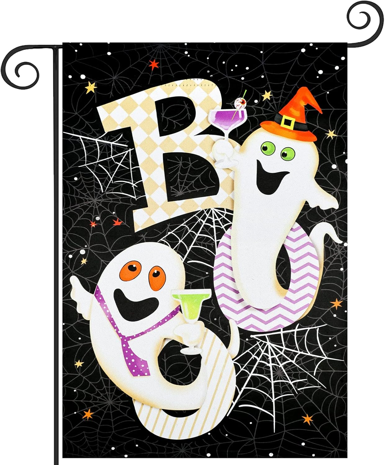 Flags - Boo Ghost Halloween Garden Flag, ESTTOP 12.5x18 Inch Vertical Double Sided Yard Flag, Halloween Decorations for Outdoor, Rustic Farmhouse Decor for Seasonal Holiday