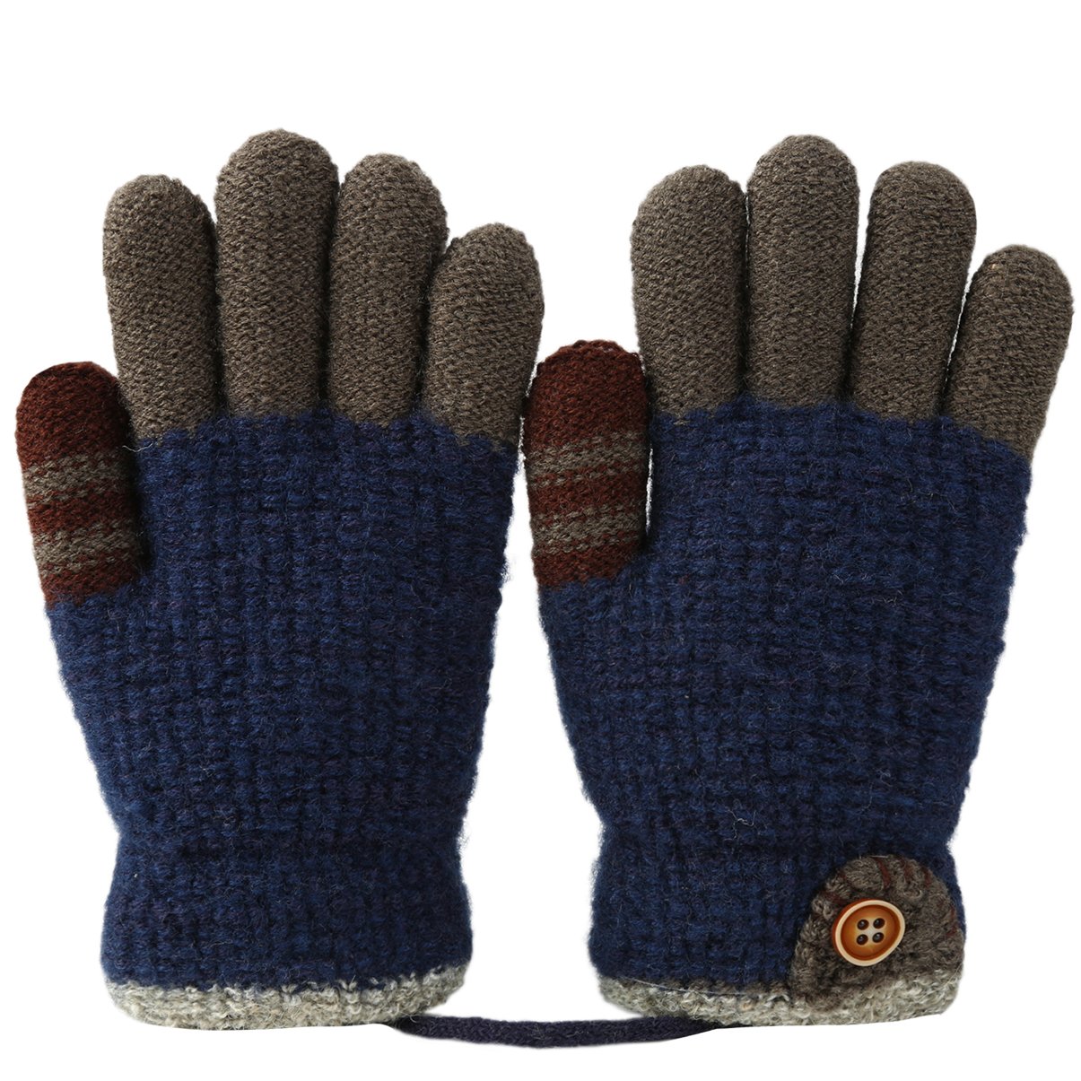 Vbiger Kinder Winter Handschuhe Warm Stretchy Gestrickte Bequeme Handschuhe Fäustlinge Soft Magic Handschuh Kälte Handschuhe für 4-8 Jahre Alt