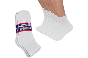 DIAMOND STAR Diabetic Ankle Socks for Men & Women, Non-Binding Cotton Socks with Cushioned Sole, Soft & Breathable, 3/6/12 Pack