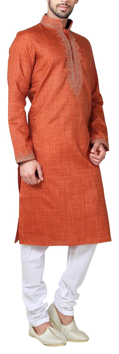 indian poshakh men's linen cotton kurta and pyjama