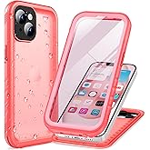 Cozycase Compatible with iPhone 14 Waterproof Case - Full Body Shockproof Dustproof Dropproof Built in Screen Protector Rugged Waterproof Case for iPhone 14 6.1 Inch Pink