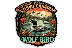 Stupid Canadian Wolf Bird Sticker Hockey Romance Gay Sport Movie Fan Inspired Waterproof Die-Cut Vinyl Stickers for Water Bot