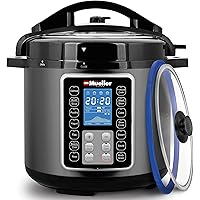 Mueller 6 Quart Pressure Cooker 10 in 1, Cook 2 Dishes at Once, Tempered Glass Lid incl, Saute, Slow Cooker, Rice Cooker…