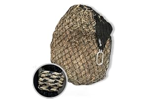 Hay Chix Hay Net for Horses | Slow Feed Hay Bag Feeder | Marine-Grade UV Treated Nylon | Holds 4-6 Flakes | Half Bale Net (1 3/4" Holes)