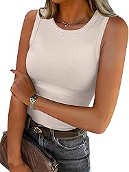 ANRABESS Womens Sleeveless High Neck Tank Tops