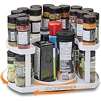 Spice Spinner Two-Tiered Spice Organizer & Holder That Saves Space, Keeps Everything Neat, Organized & Within Reach With…