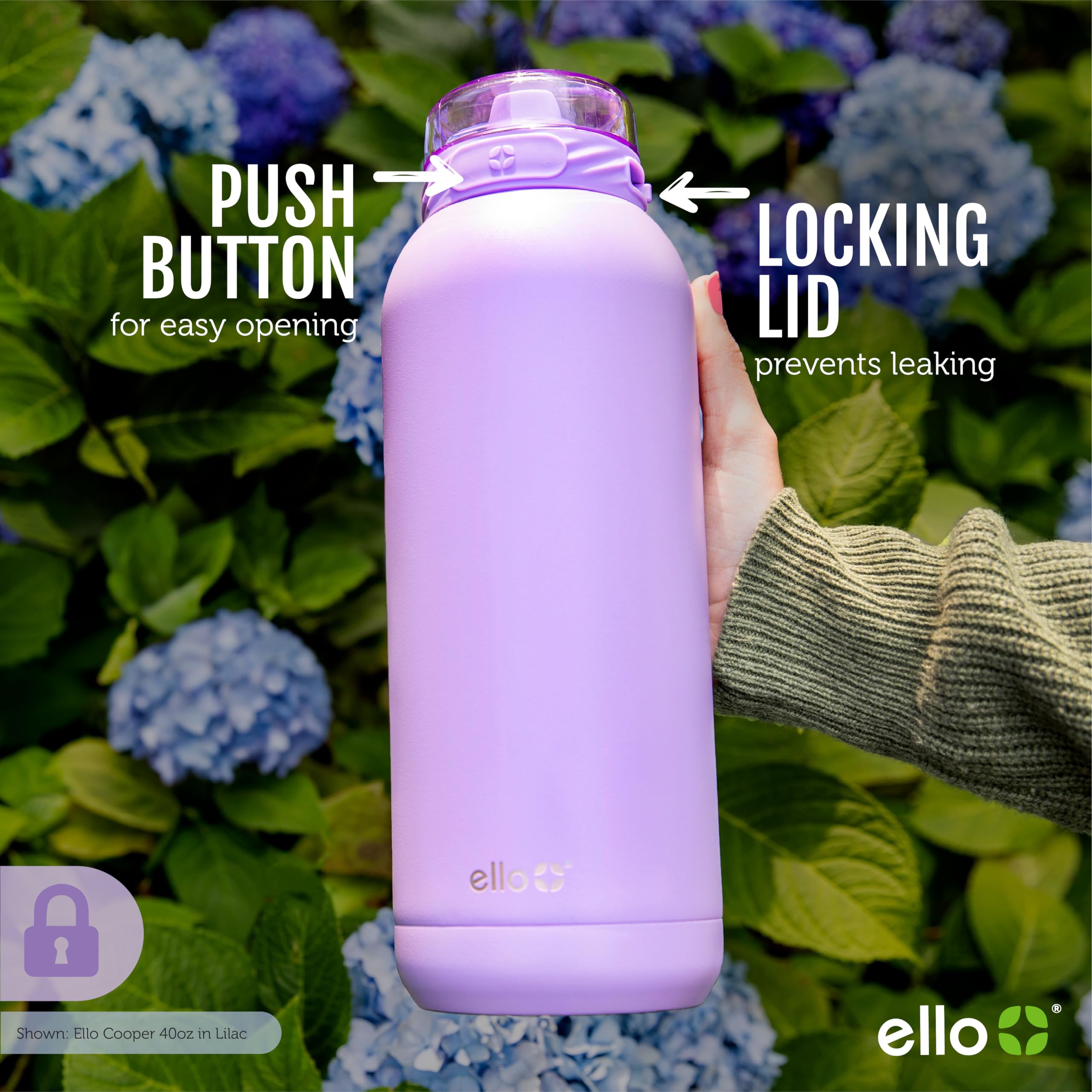 Ello Cooper 18oz Kids Stainless Steel Water Bottle with Straw and Carry Handle, Double Walled and Vacuum Insulated Metal, Leak Proof Locking Lid with Soft Silicone Spout, BPA Free, Halogen Blue