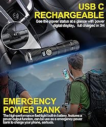 Rechargeable Flashlight High Lumens-12000LM Super