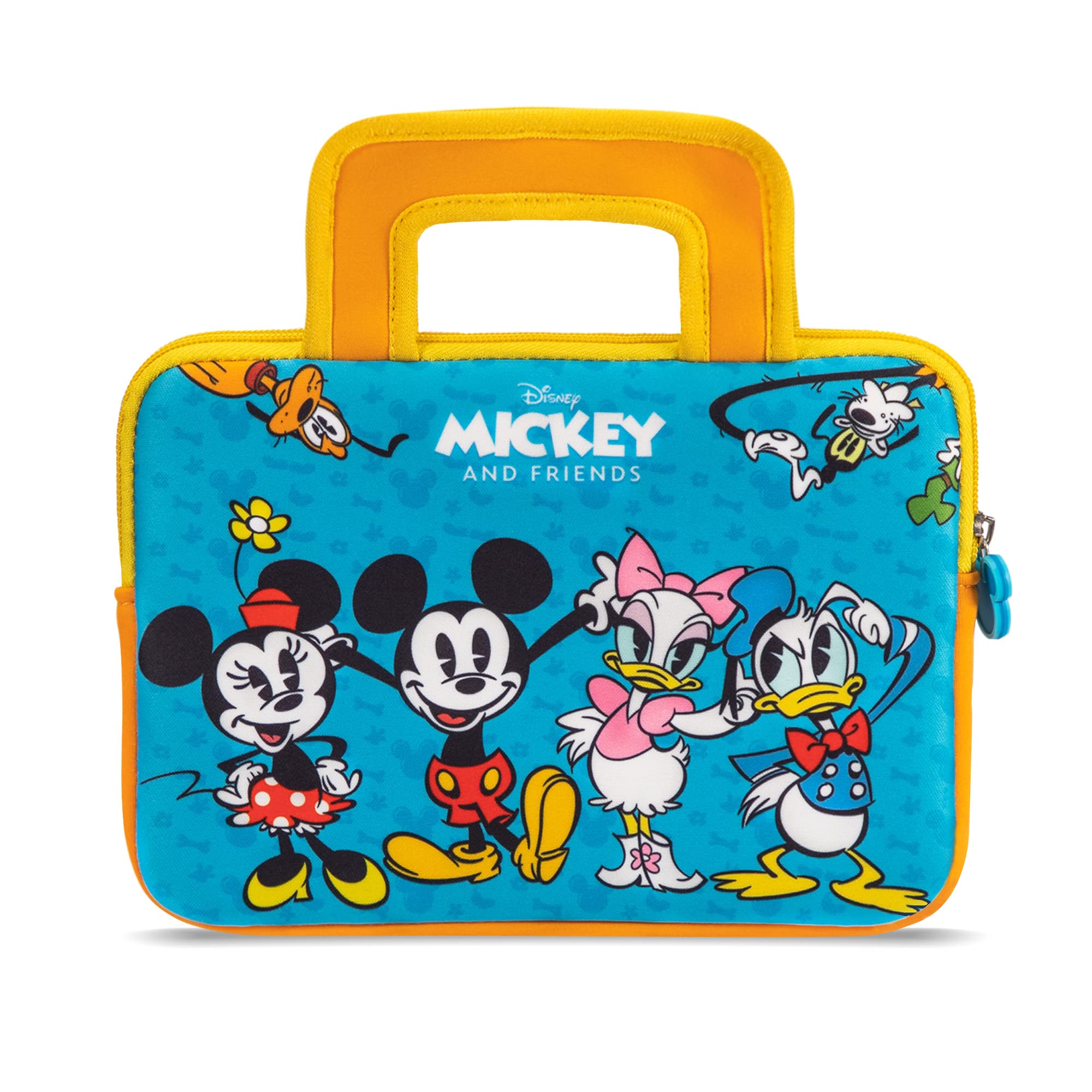 Pebble Gear Disney Mickey and Friends Carry Bag - Universal Neoprene Kids Carry Bag in Disney Mickey and Friends-Design, for 7" Tablets (Fire 7 Kids Edition, Fire HD 8 case), Durable Zip