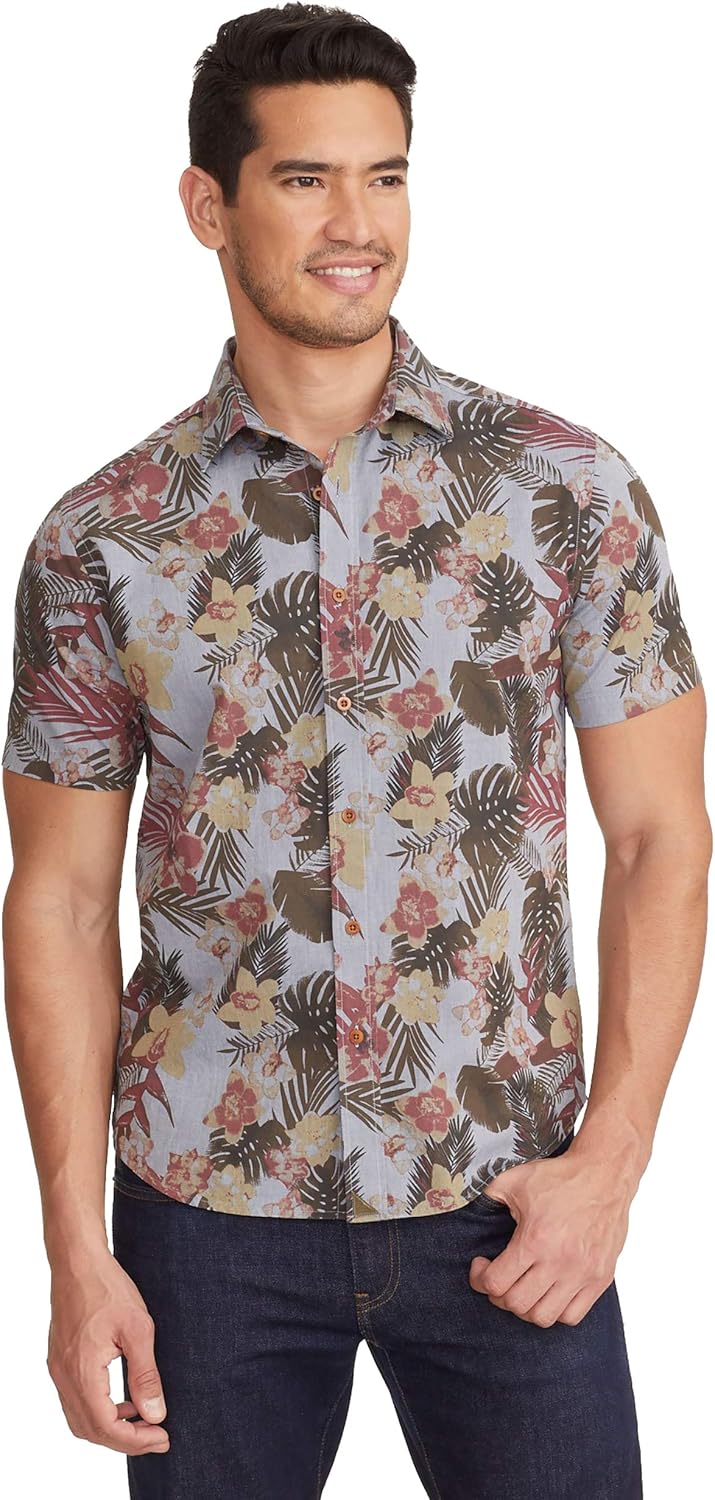 UNTUCKit Desisto - Untucked Shirt for Men, Short Sleeve, Red, Medium, Regular Fit: Amazon.ca 