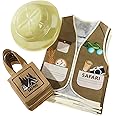 Geyoga 24 Pcs kids Explorer Costume include 8 Safari Vest and 8 Plastic Safari Hats Tote Bags Explorer Outfit for Kids Boys Girls Jungle Party Favors Outdoor Activity Birthday Gifts