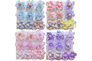40Pcs Toddler Hair Ties, Cute Flower Elastic Rubber Bands Baby Hair Ties and Ponytail Holders for Girls and Toddlers Random C
