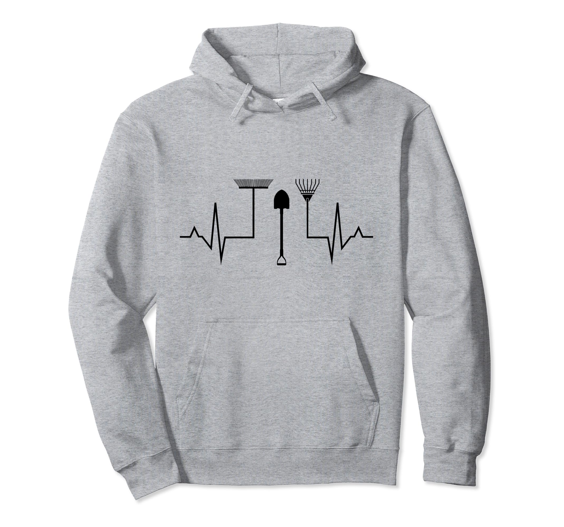garden heartbeat ECG garden tool gardener allotment garden Pullover Hoodie