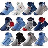 ORVYTHA Baby Girls Boys Toddlers Kids Grips Socks 12 Pairs Non Slip Anti Skid Ankle No Show Funny Cotton Socks with Grippers