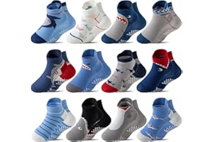 ORVYTHA Baby Girls Boys Toddlers Kids Grips Socks 12 Pairs Non Slip Anti Skid Ankle No Show Funny Cotton Socks with Grippers