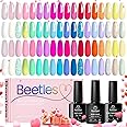 beetles Pastel Gel Polish Set 39Pcs Pink Red Gel Nail Polish with Base Top Coat Soak off Uv LED Lamp Colorful Candies Manicure Kit DIY Home Gifts for Women Girls