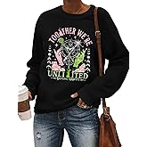 LHBNK Halloween Squad Sweatshirt Womens Hocus Pocus Long Sleeve Shirts Sanderson Sisters Pullover Tops Blouse
