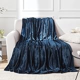 EHEYCIGA Fleece Blanket Navy Queen 220x240cm Soft Flannel Throw view 9