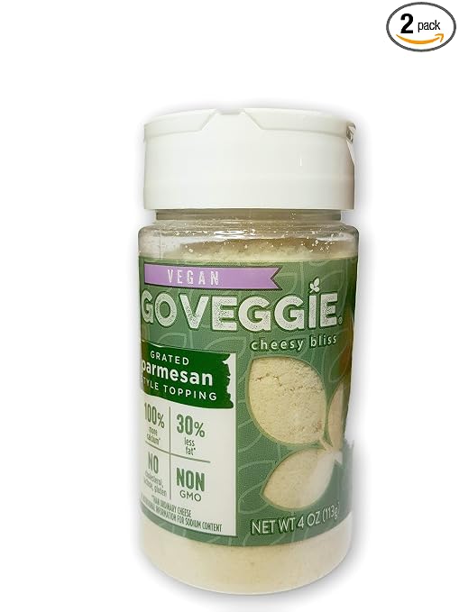 Go Veggie Dairy-Free Grated Topping, Parmesan, 4 oz (2-Pack)