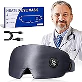 Heating Eye Mask for Dry Eyes Cordless: Silk Heated Sleep Masks for Stye Treatment Eye Strain Blepharitis Relief - Rechargeable Moist Heat Warm Compress - Washable Electric Masks