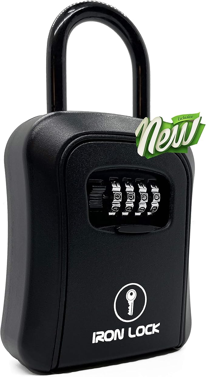 Iron Lock Key Lock Box, Combination Portable and wall mounted Indoor