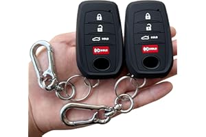 TANDRIVE Key Fob Cover for Toyota 2026 2025 Camry and 2026-2023 Corolla Crown, 4-Button, Silicone, 2-Pack, Black