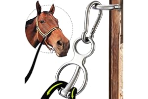 KUNBEIEN Horse Tie Ring, Safe Tie Horse Supplies, Humane Way Tie Ring, Magnetic Ring for Tying and Retracting, Helps Horse Pull Back and Releases Stress from The Horse