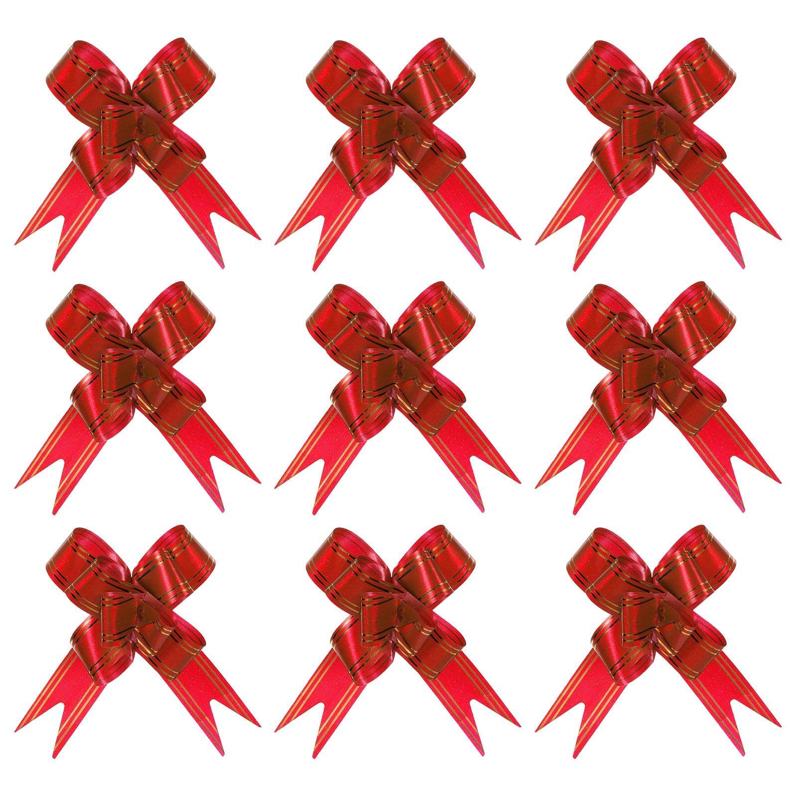 PATIKIL 4" Gift Wrap Bows, 20 Pack Christmas Pull Bow Baskets Present Wrapping Ribbon Bows for Party Ceremony Wedding Decor, Red