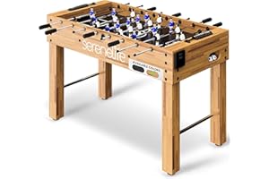SereneLife 48” Foosball Table - Competition Size, Portable Soccer Game for 2-4 Players, Tabletop or Standing, Includes 2 Ball