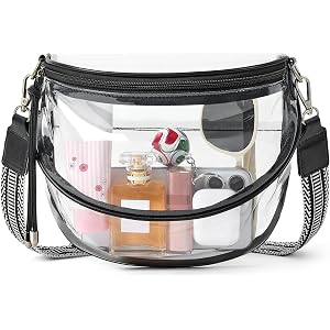Bluome Clear Bag for Stadium Events Crossbody Bag Clear Purses Bum Bag Stadium Bag for Concerts Sports Events Travel
