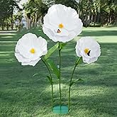 PUIBTOIV 5.8 Ft Giant Artificial Flowers,Large Paper Flower,Huge Poppy Flowers Decoration for Wedding,Hotel,Office,Window Display and Home Farmhouse Decor(White)