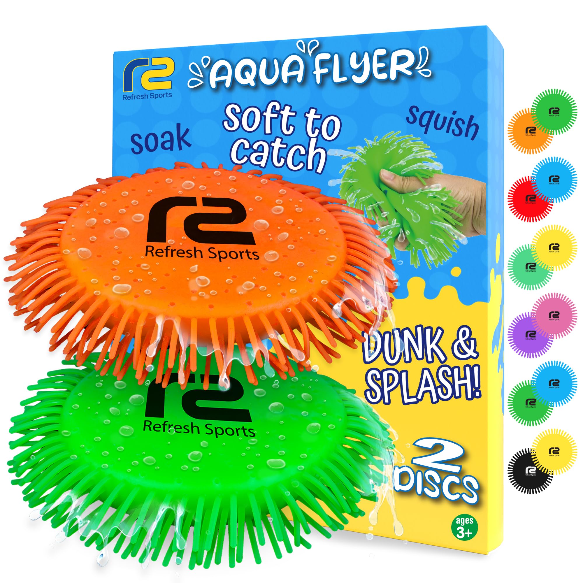 Photo 1 of Water Flying Discs for Kids: Soft Sports Disc 2 Pack - Soaks The Target On Impact - Best Swimming Pool Toys & Beach Water Toys - Fun Toy Outdoor Games - Birthday Gifts for Boys & Girls All Ages