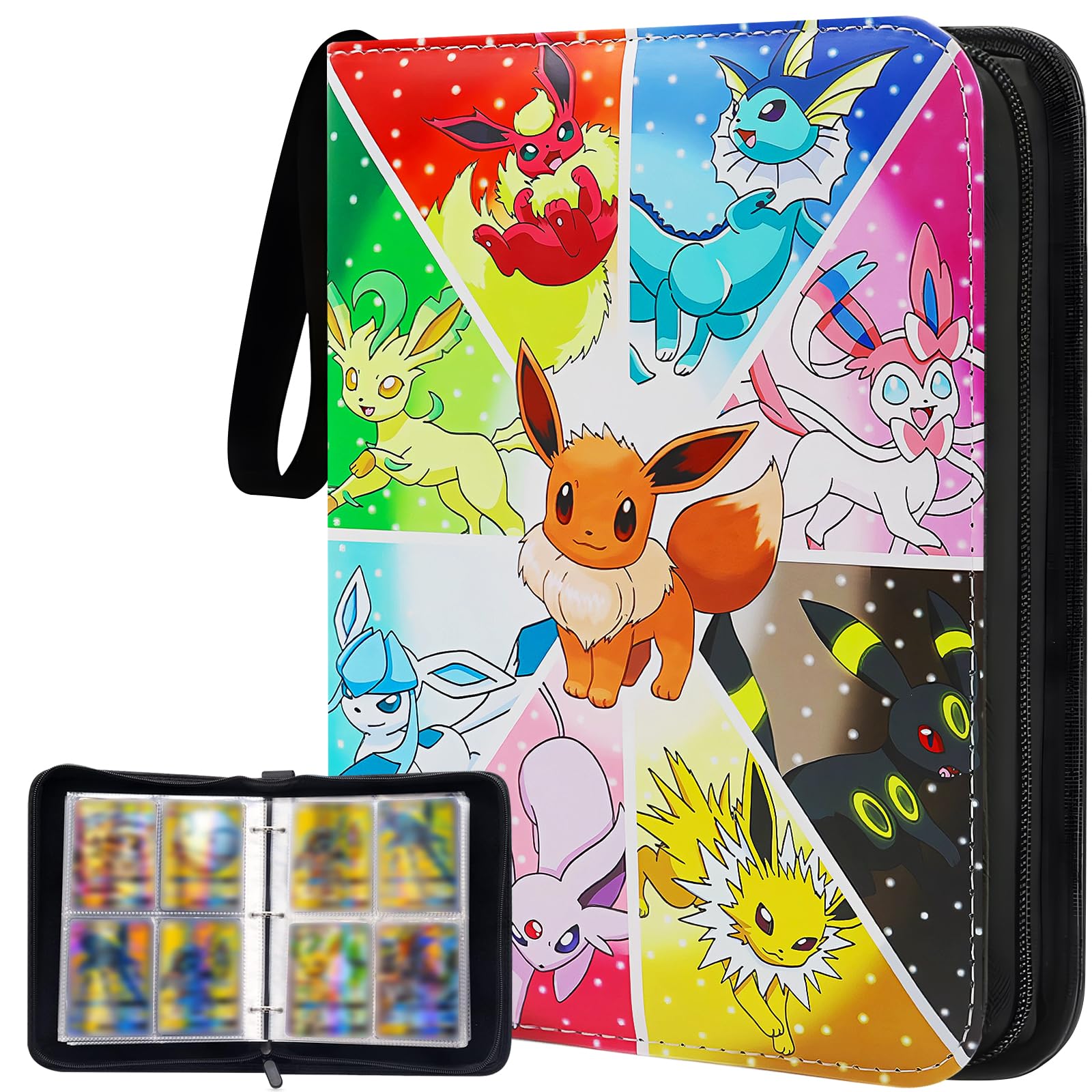 4 Pocket Card Binder, 400 Pockets Trading Card Binder, Collection Zip Binder, PU Leather Card Guardian Binder, Gifts for Birthday Christmas