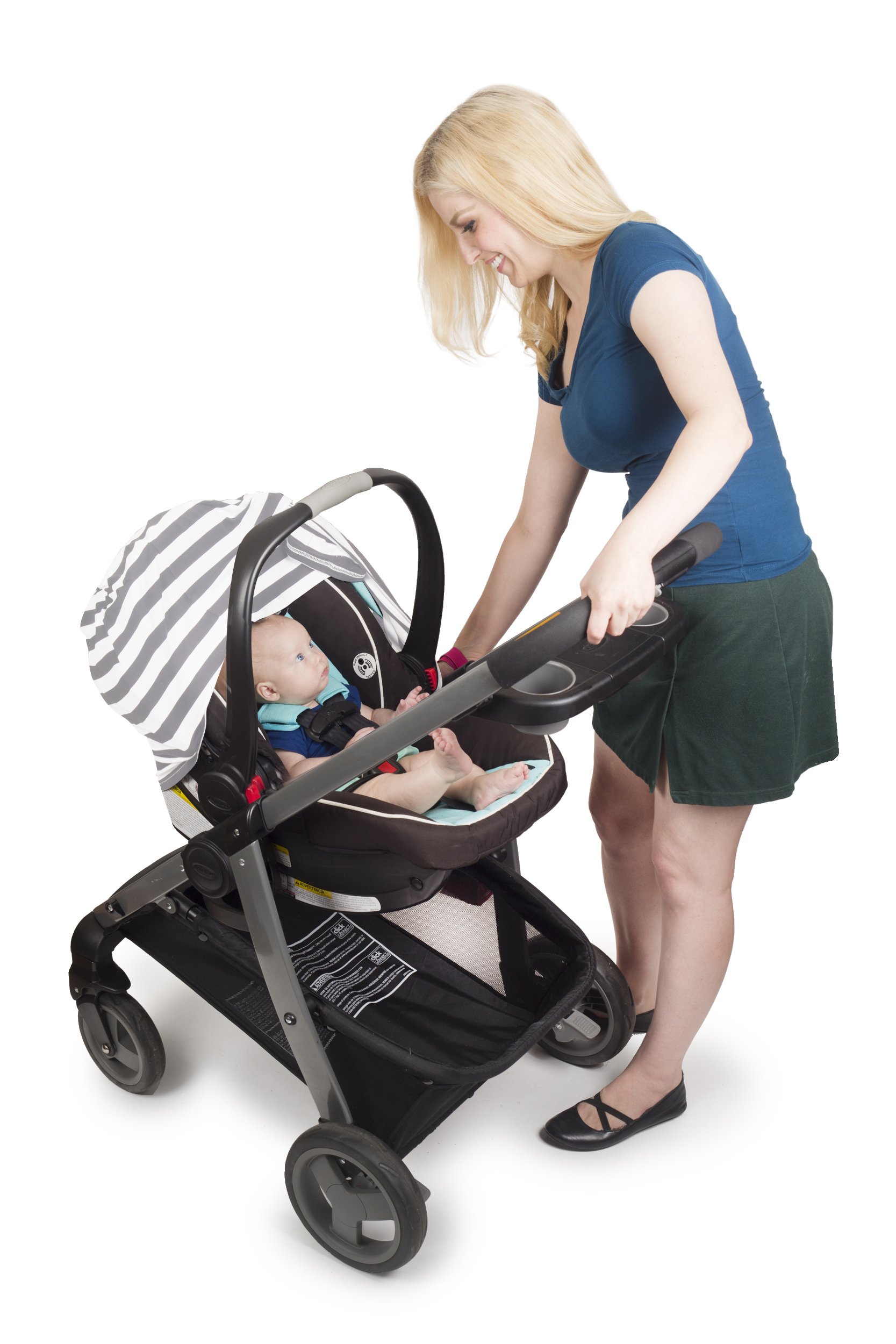 Nursing Carseat Cover Breastfeeding Scarf - Stretchy 4 in 1 - Car Seat Canopy, Shopping Cart Cover, High Chair Cover, infinity scarf nursing apron, Perfect Gift for Pregnant Mothers and Baby Showers