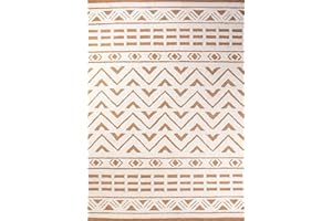 Crane Baby Nursery Décor, Wool Floor Rug for Boys and Girls, Cream & Brown Boho Style, 5' x 7'
