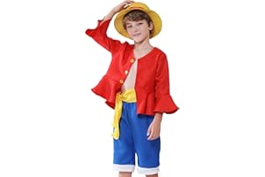 YuDanae Kids Costume Straw Hat Cosplay Dress Up for Halloween Comic Con Anime Party for Kids Toddler Boys Aged 3 and 12