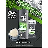 Dove Men+ Care Gift Set – Dove Face + Body Wash, Dove Antiperspirant, Refreshing Extra Fresh Scent, Dove Active Clean Dual-Sided Shower Tool, Christmas Gifts for Men (3 Piece Set)