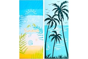 PY SUPER MODE 2 Pack Microfiber Beach Towel, Oversized Microfiber Pool Towel 75”x 35”, Sand-Free Beach Towel, Quick Drying Camping Towel, Super Absorbent Bath Blanket, Soft Breathable and Lightweight
