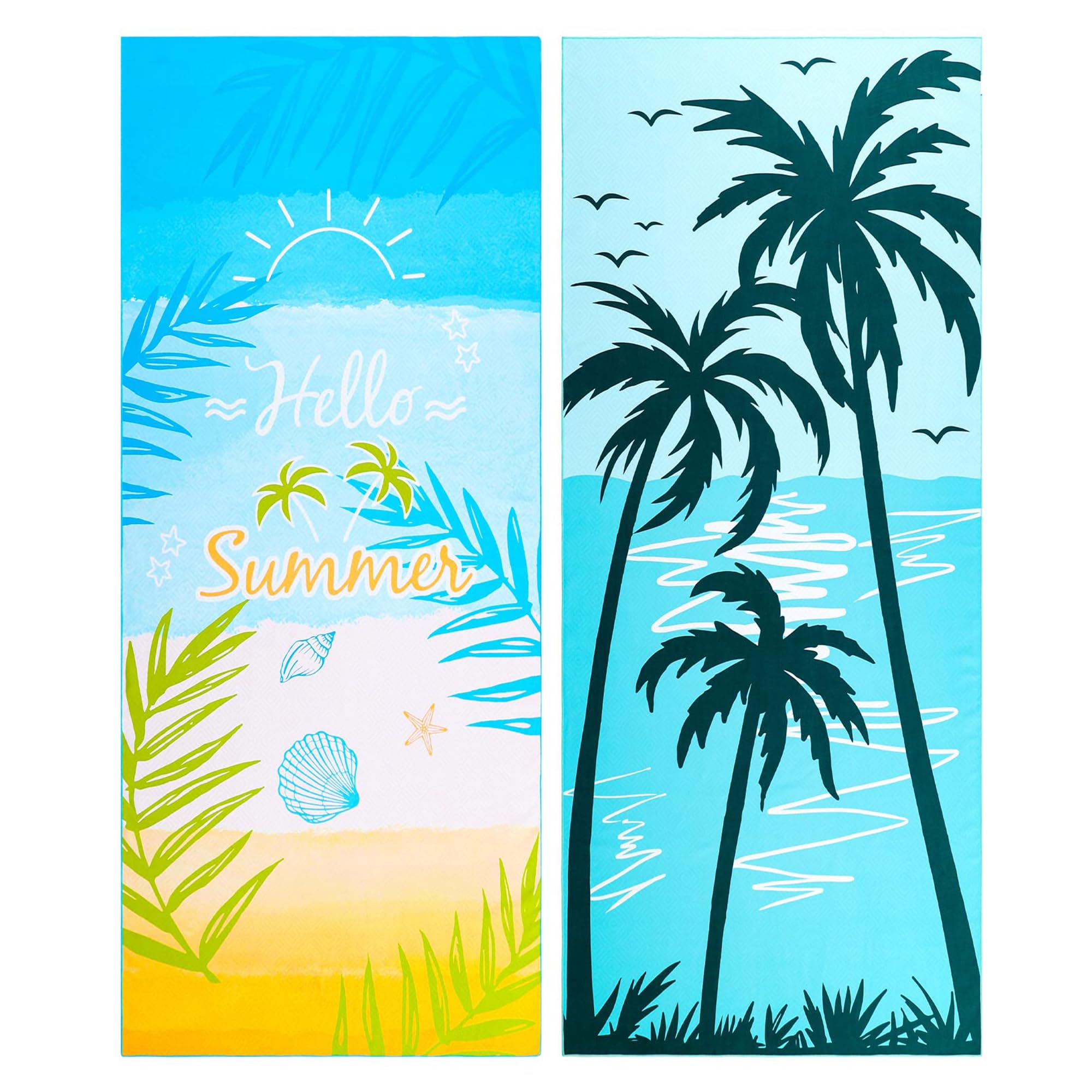 Photo 1 of 2 Pack Microfiber Beach Towel, Oversized Microfiber Pool Towel 75”x 35”, Sand-Free Beach Towel, Quick Drying Camping Towel, Super Absorbent Bath Blanket, Soft Breathable and Lightweight