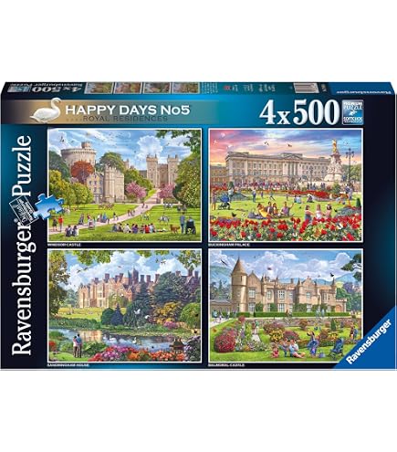 Ravensburger Puzzle 'Happy Days Glorious Gardens' – 4 X 500 Teile Mit Royalen Gärten