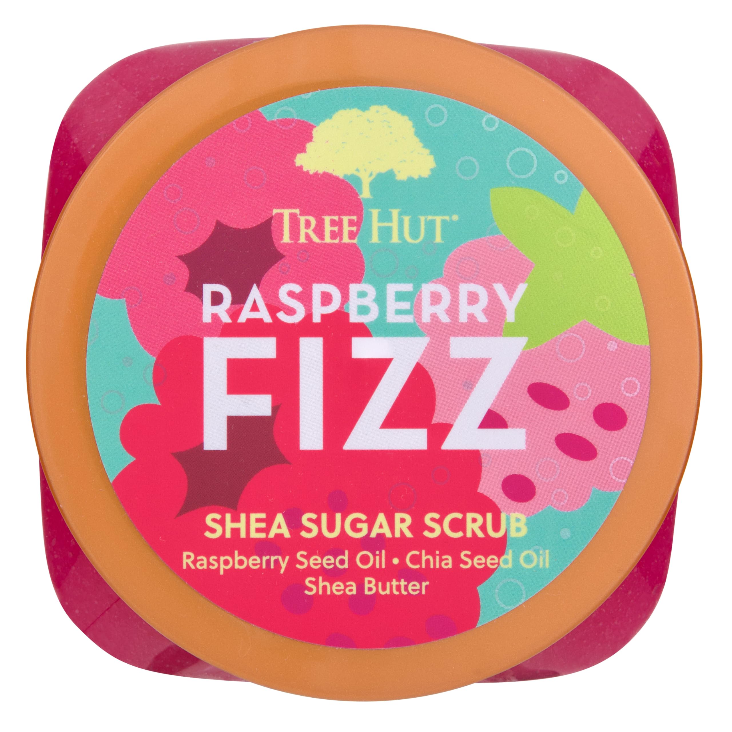 Tree Hut Raspberry Fizz Shea Sugar Scrub, Exfoliating, Hydrating & Moisturizing Body Scrub with Shea Butter & Nourishing Essential Oils, Smooth & Soften Skin, 18 oz